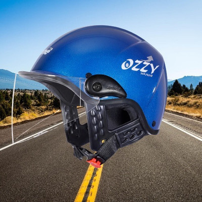 OZONE Ozzy plain helmet_openface_largesize_Ozo0071 Motorbike Helmet(Blue)