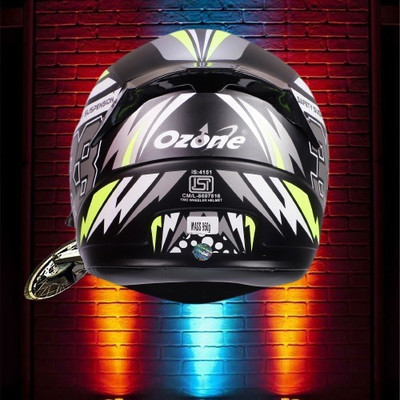 OZONE JSR_FULL FACE_Helmet_Hyana_Prime Quality_@$$20 Motorbike Helmet(SILVER BLACK)