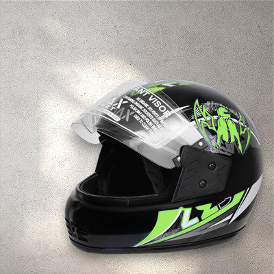 Font unisex full face quality good helmet-Green223B Motorbike Helmet(Green)