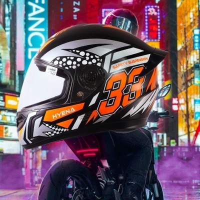 OZONE HyEnA_Super_Quality_Helmet_For Safety n Style_@LG@_0147 Motorbike Helmet(ORENGE BLACK)