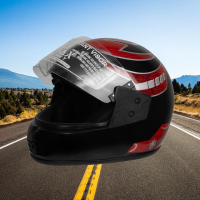 NOAX UNISEX SAFETY HELMET ONROAD HELMET- TWO WHEELER,BIKE & SCOOTER (SL-1587 Motorbike Helmet(Black)