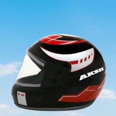 NOAX full face red helmet unisex31 Motorbike Helmet(Black)