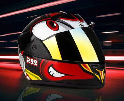 Agx Jazz Eye with Rainbow Visor ABS Material Motorbike Helmet(Red)