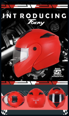 fuery Flip-up Plain Visor Blue Helmet Z081_New Motorsports Helmet(Red)