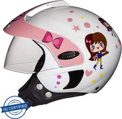 STUDDS Marshall Kids D1 Girls Motorbike Helmet(White N8)