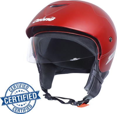 OZONE Zipp With Peak-001-Red Motorbike Helmet(Red)