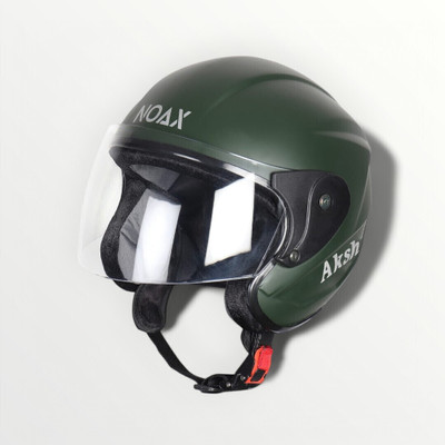 NOAX ISI marked helmet solid unisex helmet (fk247 Motorbike Helmet(Dark Green)