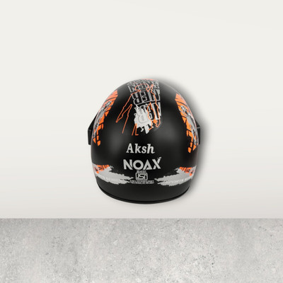 NOAX unisex full face good hard quality helm-313-Orange Motorbike Helmet(Orange)