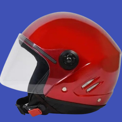 Lxt Red_Half_face_Helmet_with ISI Certified_RE_02 Motorbike Helmet(Red)