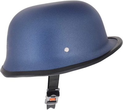 Anjana ABS GERMAN/RETRO WORLD WAR INSPIRED HALF HELMET FOR MOTORBIKE(MATT BLUE) Motorbike Helmet(Blue)