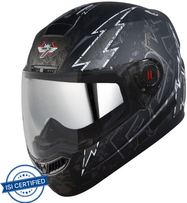 Steelbird Air SBA-1 R2K Live Double Visor Full Face Graphics Helmet, Inner Silver Sun Shield Motorbike Helmet(Matt Black Grey)