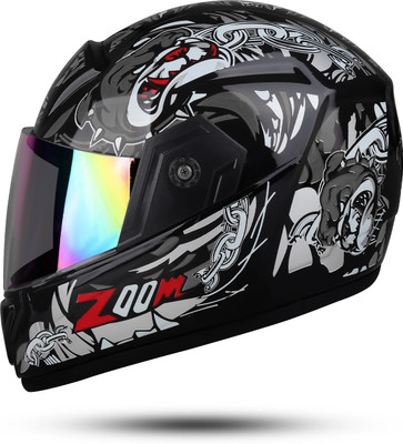 YOURCITYSELLER super sliver rambo glass Motorbike Helmet(Black)