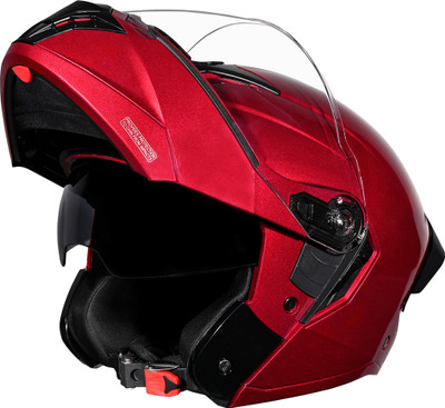 STUDDS Trooper Flip-up Full Face with Dual Visor Motorbike Helmet(Cherry Red)