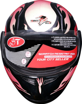 YOURCITYSELLER Strong and Durable Stylish Matt Finish Full Face For Motorbike Helmet (Red) Motorbike Helmet(Red)