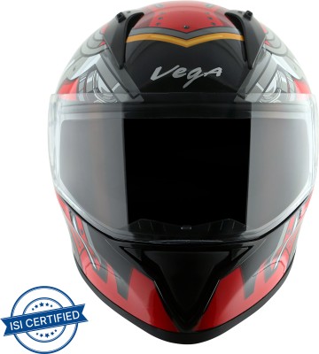 VEGA Bolt Superhero Motorbike Helmet(Black Red)