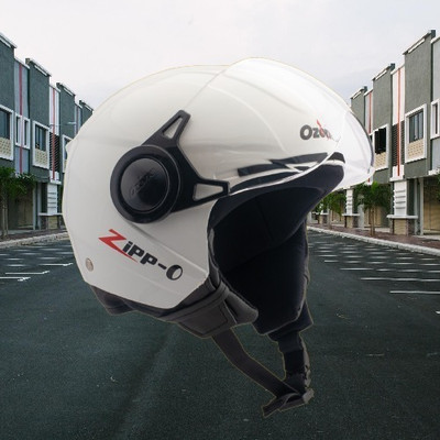 OZONE Superior Certified Helmet_openface@VG&_302 Motorbike Helmet(White)