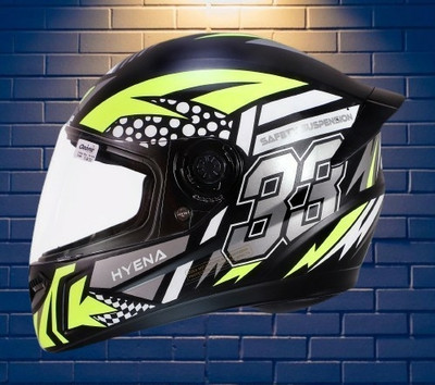 OZONE JSR_CLASS 1 QUALITY_FULLFACE_HYENA_HELMET_A1_L42 Motorbike Helmet(YELLOW BLACK)
