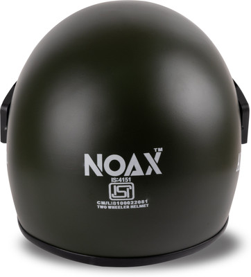 NOAX Full Face Green matt Motorbike Helmet(Green)
