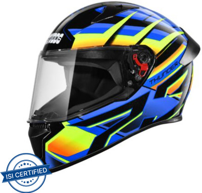 STUDDS THUNDER D6 Motorbike Helmet(Black Orange N1)