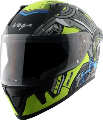 VEGA Superhero Motorbike Helmet(Dull Black Neon Yellow)