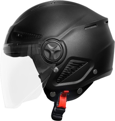 Steelbird SBH-24 Axa Dashing Black Open Face 600 MM Motorbike Helmet(Black)