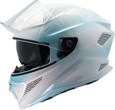 Steelbird SBH-25 Breeze On Ombre 7Wings ISI Certified Full Face Helmet for Men & Women Motorbike Helmet(Glossy Jazz Blue White)