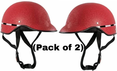 Anjana ALL MULTIPURPOSE MINI WRINKLE HALF FACE HELMET FOR UNISEX (RED) Motorbike Helmet(Red)