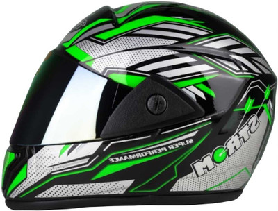 deletion D2 Storm with Rainbow Visor ABS Material (MM-1) Motorbike Helmet(Green)