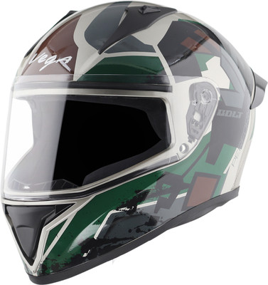 VEGA Bolt Army Motorbike Helmet(Mud Battle Green)