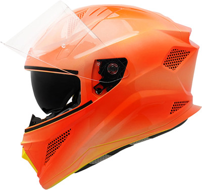Steelbird SBH-25 Breeze On Ombre 7Wings ISI Certified Full Face Helmet for Men & Women Motorbike Helmet(Glossy Neon Red)