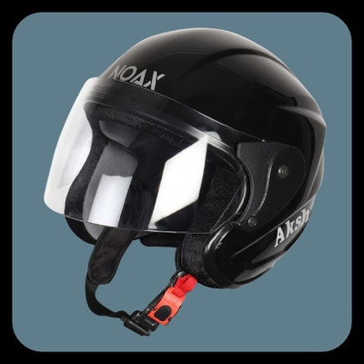 NOAX SOLID BRANDED & ISI MARKED HELMET FOR UNISEX SAFE RIDE(SLFK-39 Motorsports Helmet(Black)