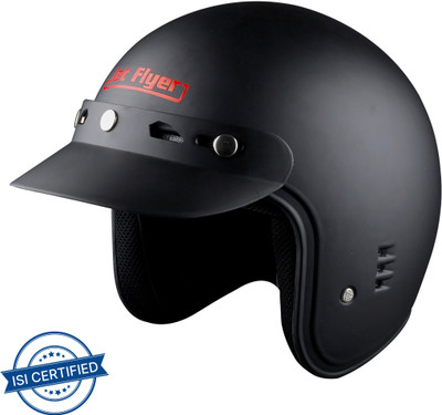 Aaron Jet Flyer Sunpeak Motorbike Helmet(Black)