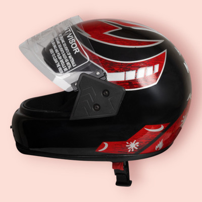NOAX HELMET KING FULL FACE & ISI MARKED FOR UNISEX ((SL-381 Motorbike Helmet(Red)
