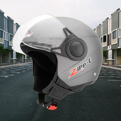 OZONE Zippo plain_OF_Unisex_largesize_Oz075 Motorbike Helmet(Grey)