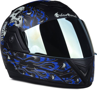 urban carrier Ghost Rider Full Face Motorbike Helmet(B16) Motorbike Helmet(Blue)