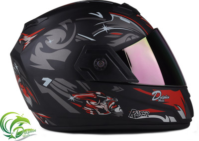 DALPHIN MODA ABS Material Shell Full Face Helmet, Unti UV Scratch Resistance Fog Resistance Motorbike Helmet(Red)