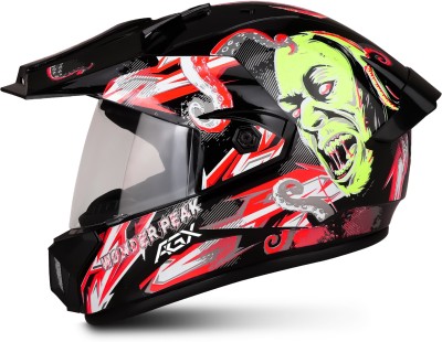 Agx Wonder With PC Visor ABS Material Unisex Motocross Motorbike Helmet Motorbike Helmet(Red)