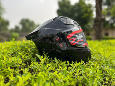 Steelbird Air SBH-61 ISS SXE Dot & ISI Certified Full Face AFS EDITION With ANTIFOG Motorsports Helmet(Glossy Black)
