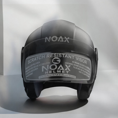 NOAX OPEN FACE HELMET ISI MARKED SOLID BODY UNISEX HELMET PACK OF 2 Motorbike Helmet(Black)