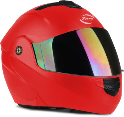 fuery Flipup Rainbow visor Red RFU-99 Motorbike Helmet(Red)