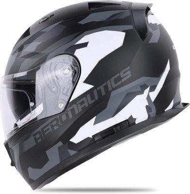 IGNYTE IGN-7 CAMO ISI/DOT Certified Full Face Helmet Motorbike Helmet(Glossy Black Grey with Anti Fog Clear Visor)