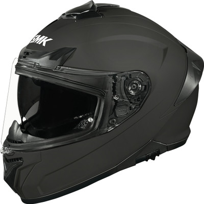 SMK Typhoon Solid Dual Visor Helmet Motorbike Helmet(MATT BLACK)
