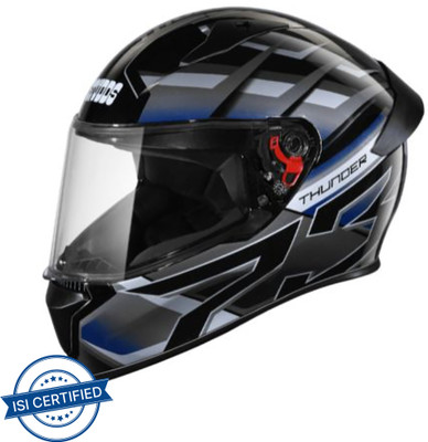 STUDDS THUNDER D6 Motorbike Helmet(Black Grey N6)
