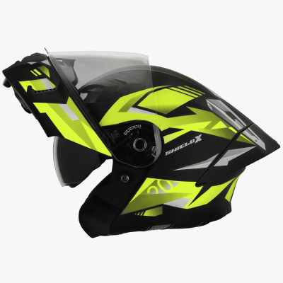 Steelbird Air SBA-20 ISS SHIELD Motorsports Helmet(MAT BLACK WITH NEON)