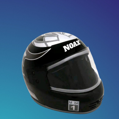 NOAX full face unisex helmet for safty84 Motorbike Helmet(Black)