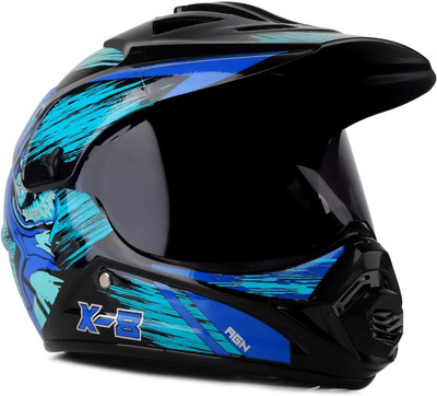 FOROLY X8 Cyber with Anti UV Polycarbonate Visor ABS Material Unisex Motorbike Helmet(Blue)
