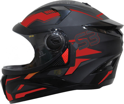 Steelbird Terminator Full Face Graphic Motorbike Helmet(Black Red)