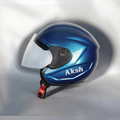 NOAX ISI marked helmet solid unisex helmet (fk163 Motorbike Helmet(Blue)