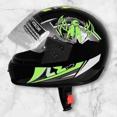 NOAX ISI marked helmet solid unisex helmet (fk2 Motorbike Helmet(Green)