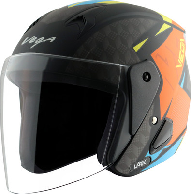 VEGA Lark Twist Motorbike Helmet(Dull Black Orange)